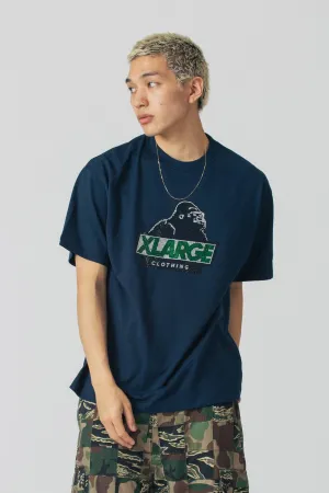 RHINESTONE SLANTED OG TEE -  NAVY
