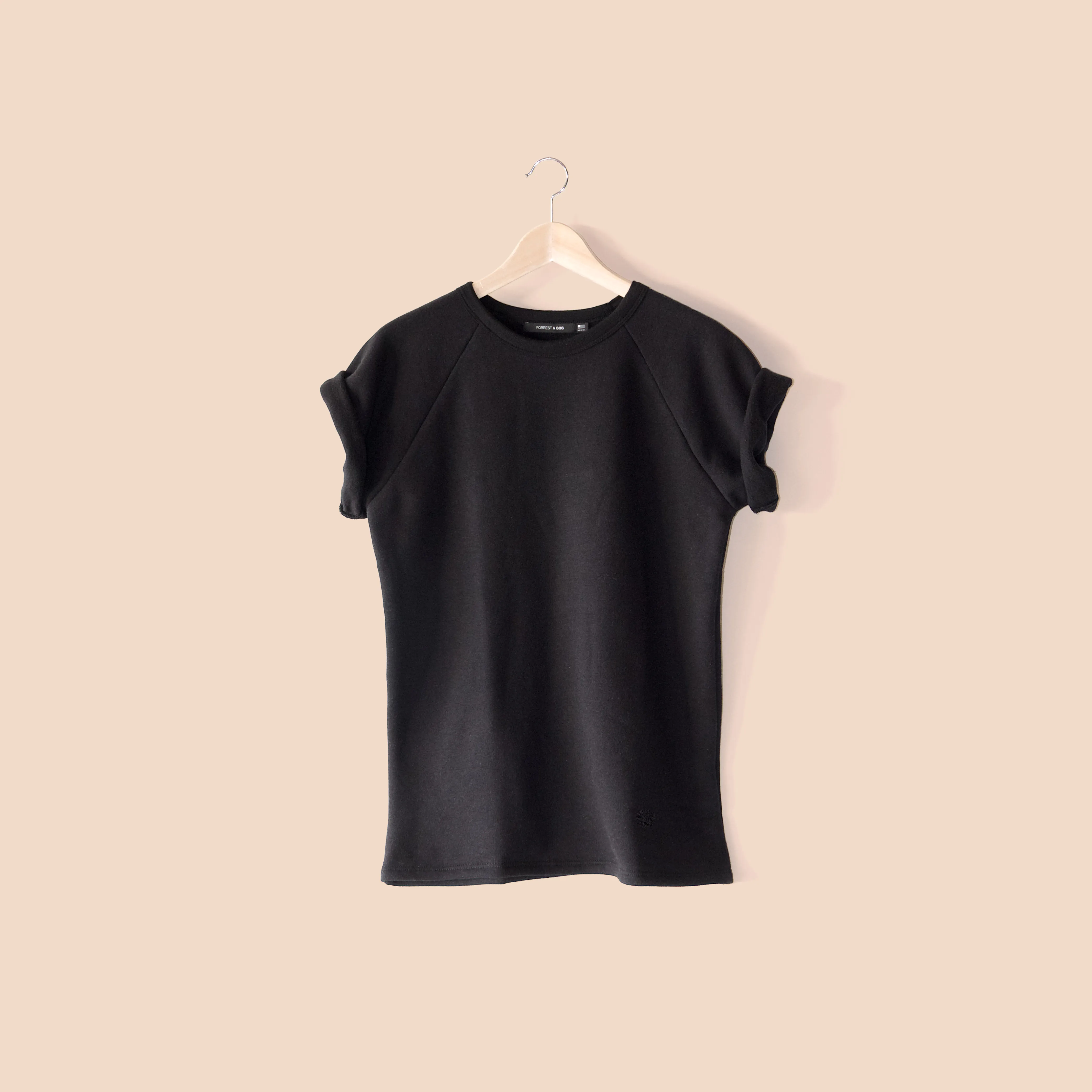 Roll Sleeve Sweatshirt Tee / Black