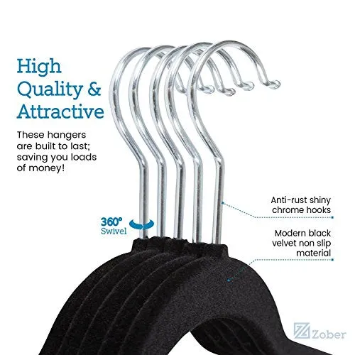Rynx | 30 Pack: Premium Quality Space-Saving Velvet Durable Clothes Hangers