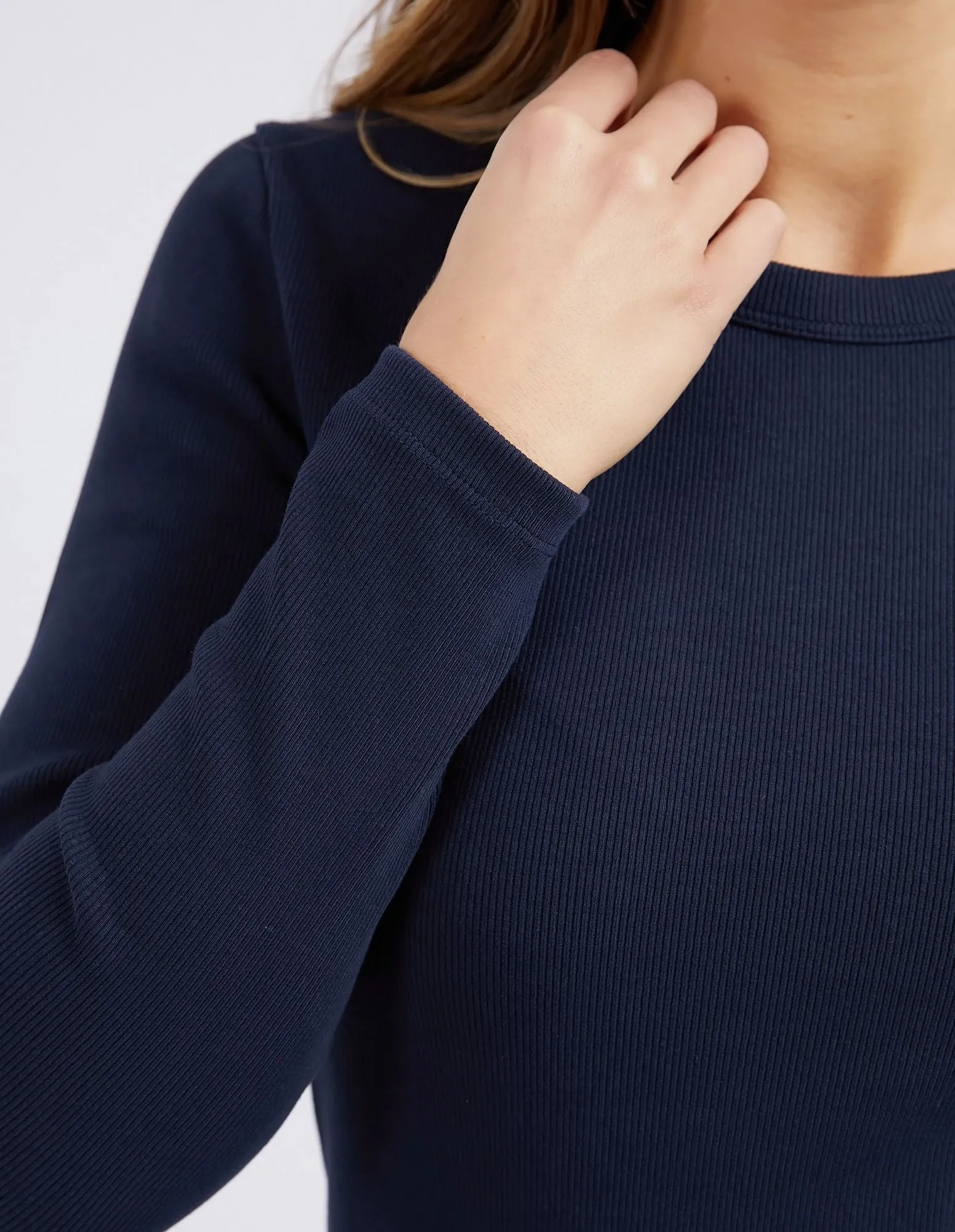 Scoop L/S Rib Tee - Dark Sapphire