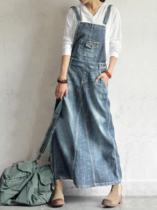 Seraphina | Casual denim dungaree style dress