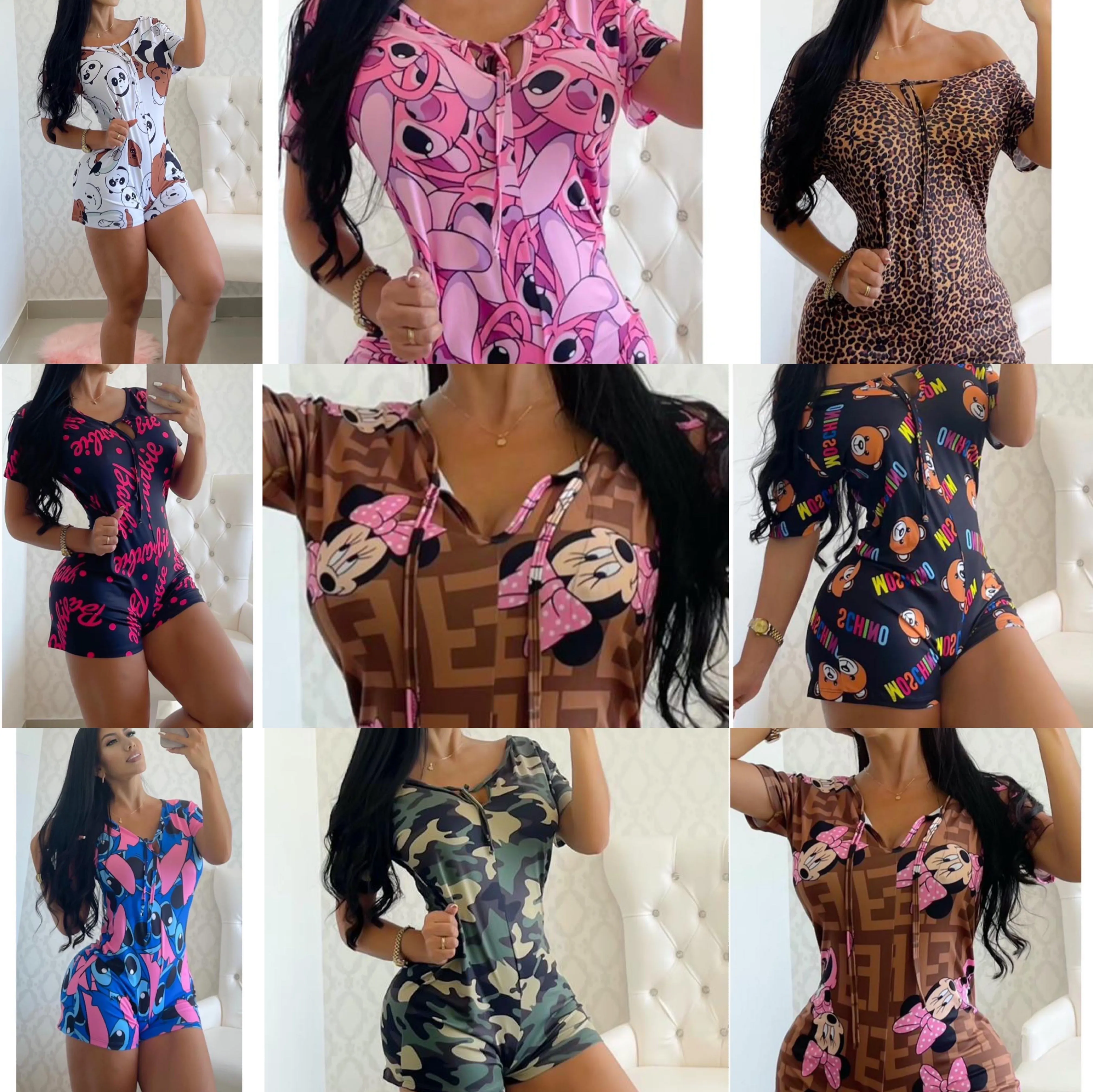Sexy printed slim bodysuit（AY1441）