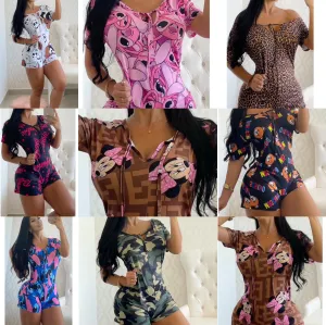 Sexy printed slim bodysuit（AY1441）