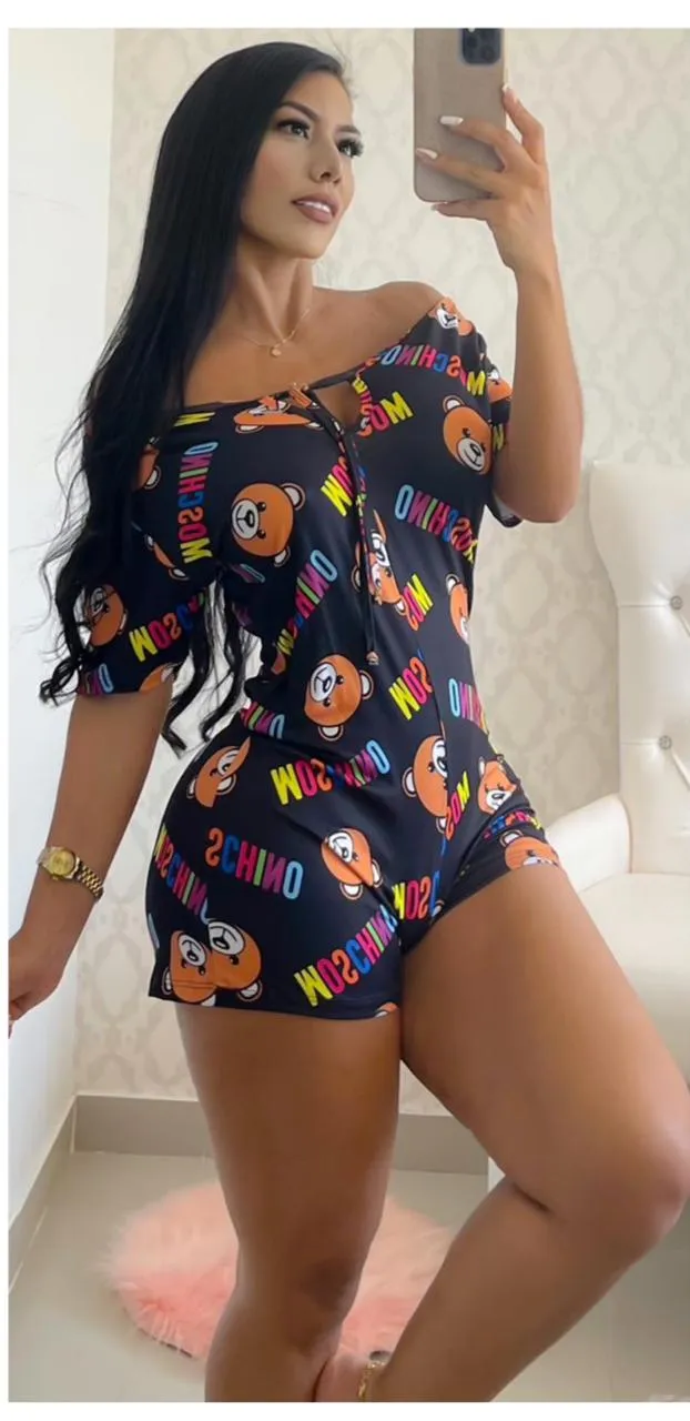 Sexy printed slim bodysuit（AY1441）