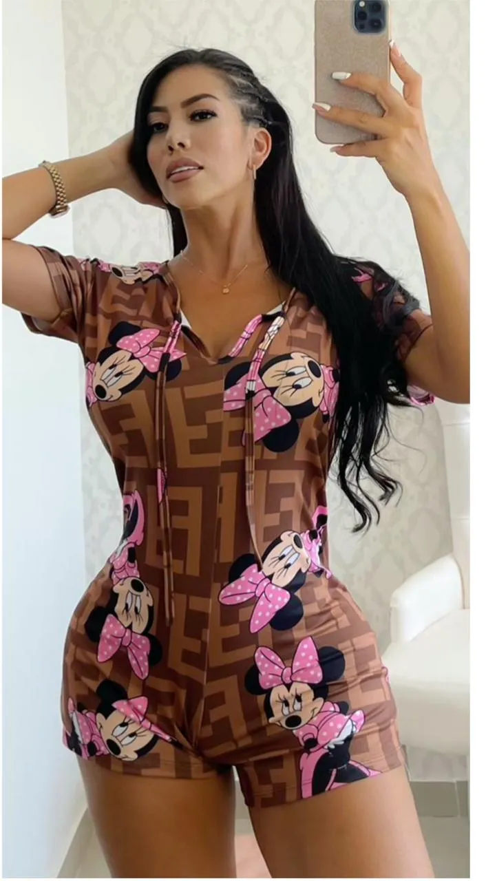 Sexy printed slim bodysuit（AY1441）