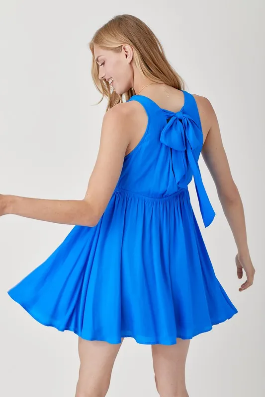 SHAWNA SMOCK SLEEVELESS MINI DRESS