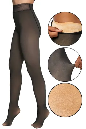 Sheer Fleece Lined Pantyhose Tights