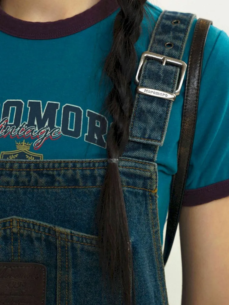 short denim overalls dress