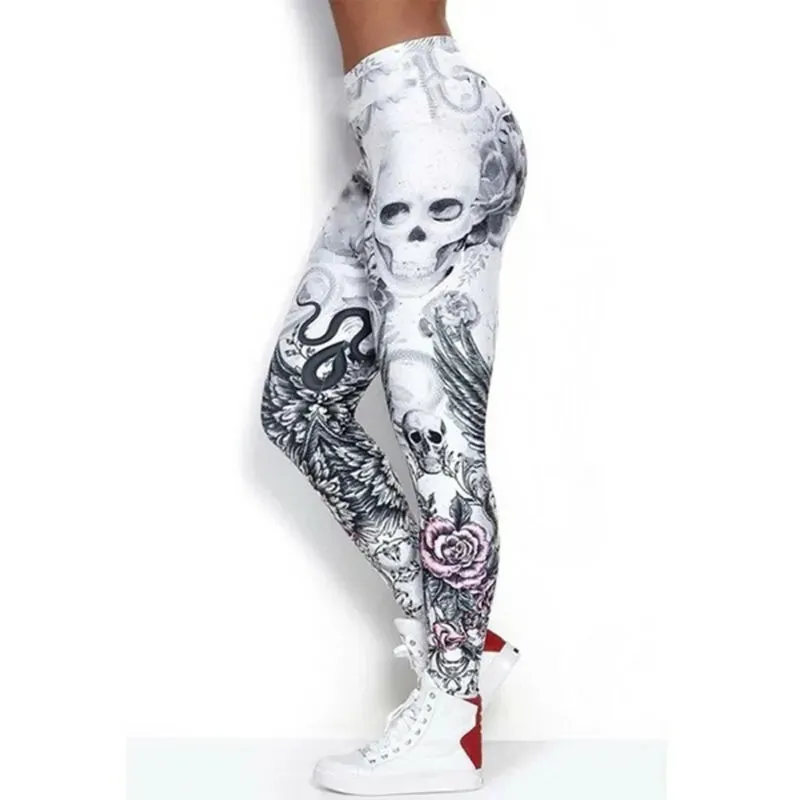 Skull Artwork Printed Leggings