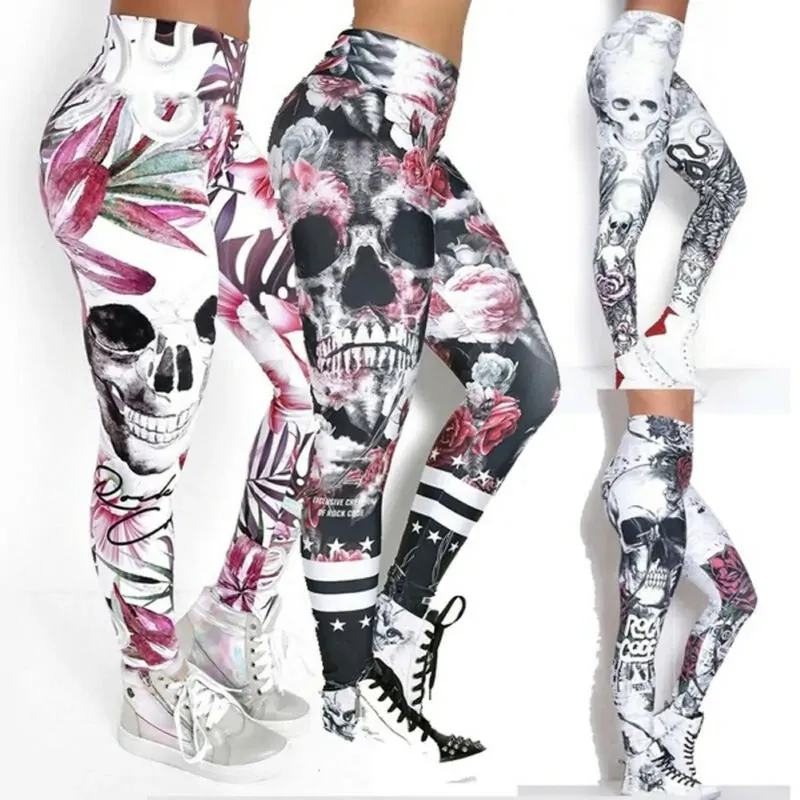 Skull Artwork Printed Leggings