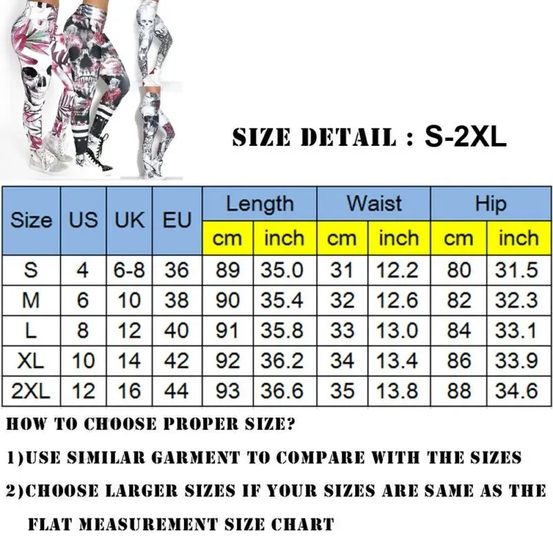 Skull Artwork Printed Leggings