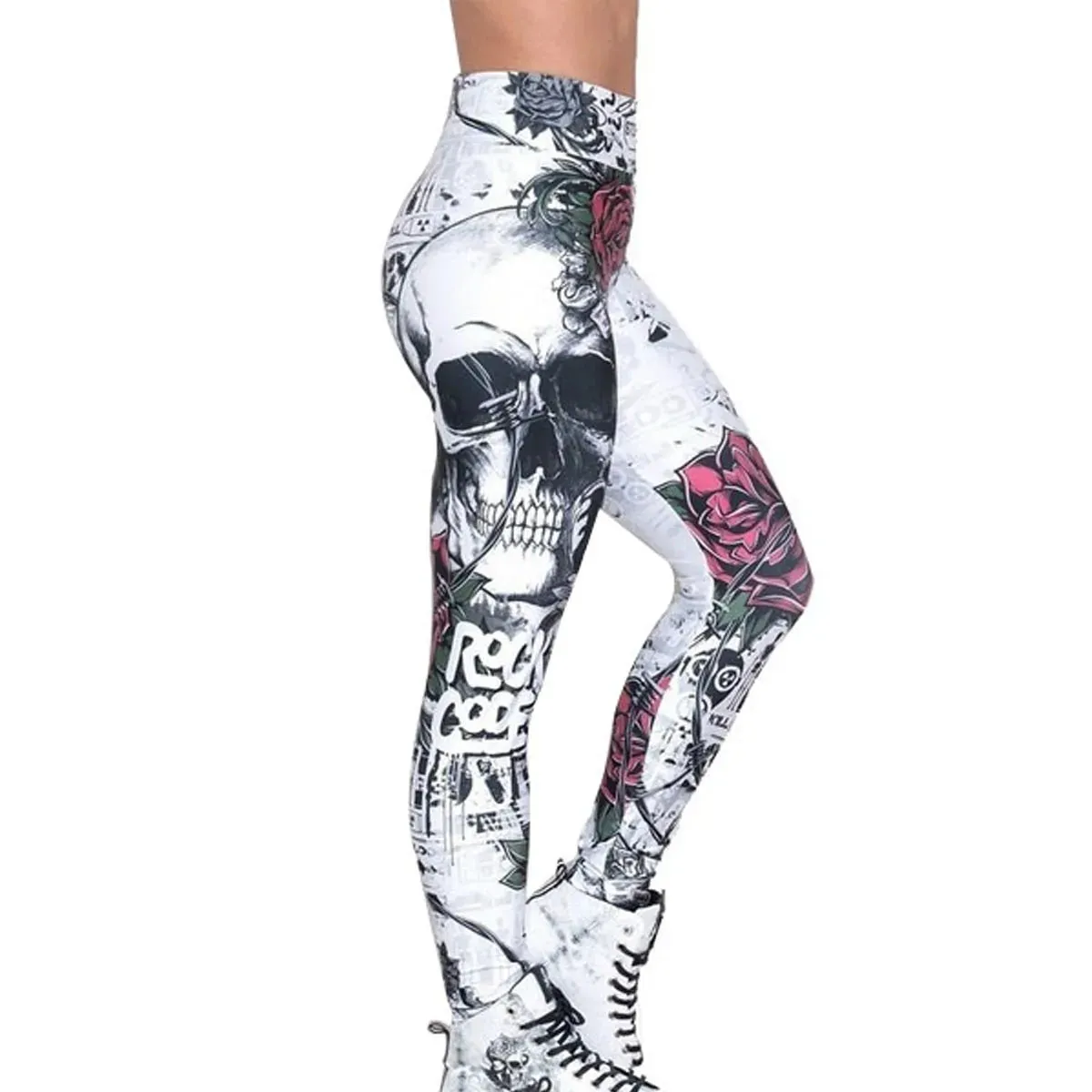 Skull Artwork Printed Leggings