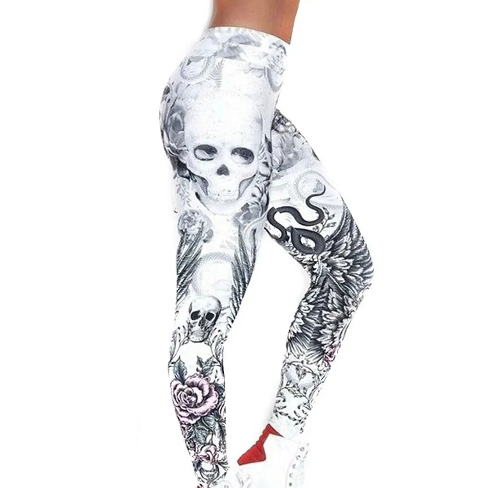 Skull Artwork Printed Leggings