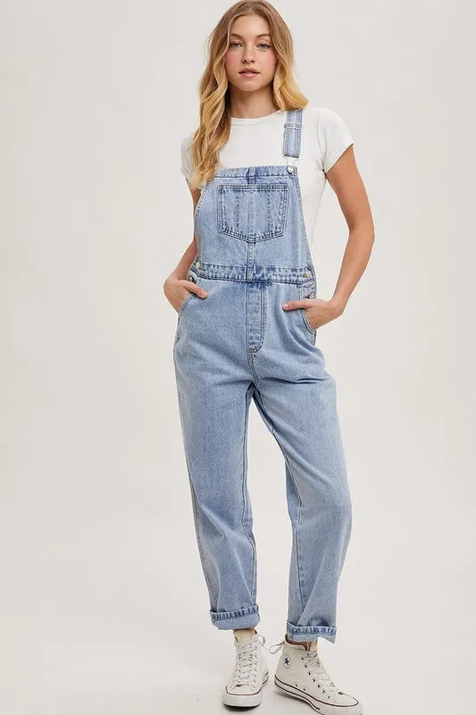 Southi Denim Straight Leg Overalls