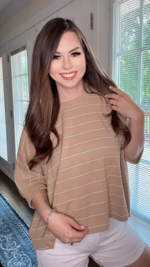 Spring Striped Tee Mocha