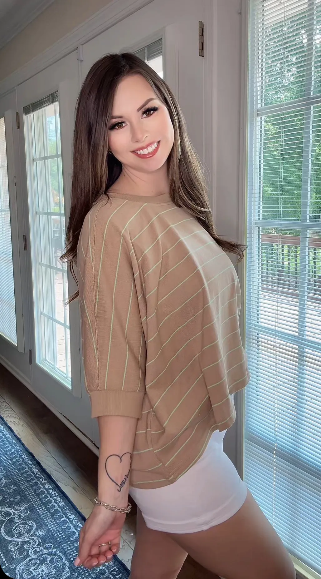 Spring Striped Tee Mocha