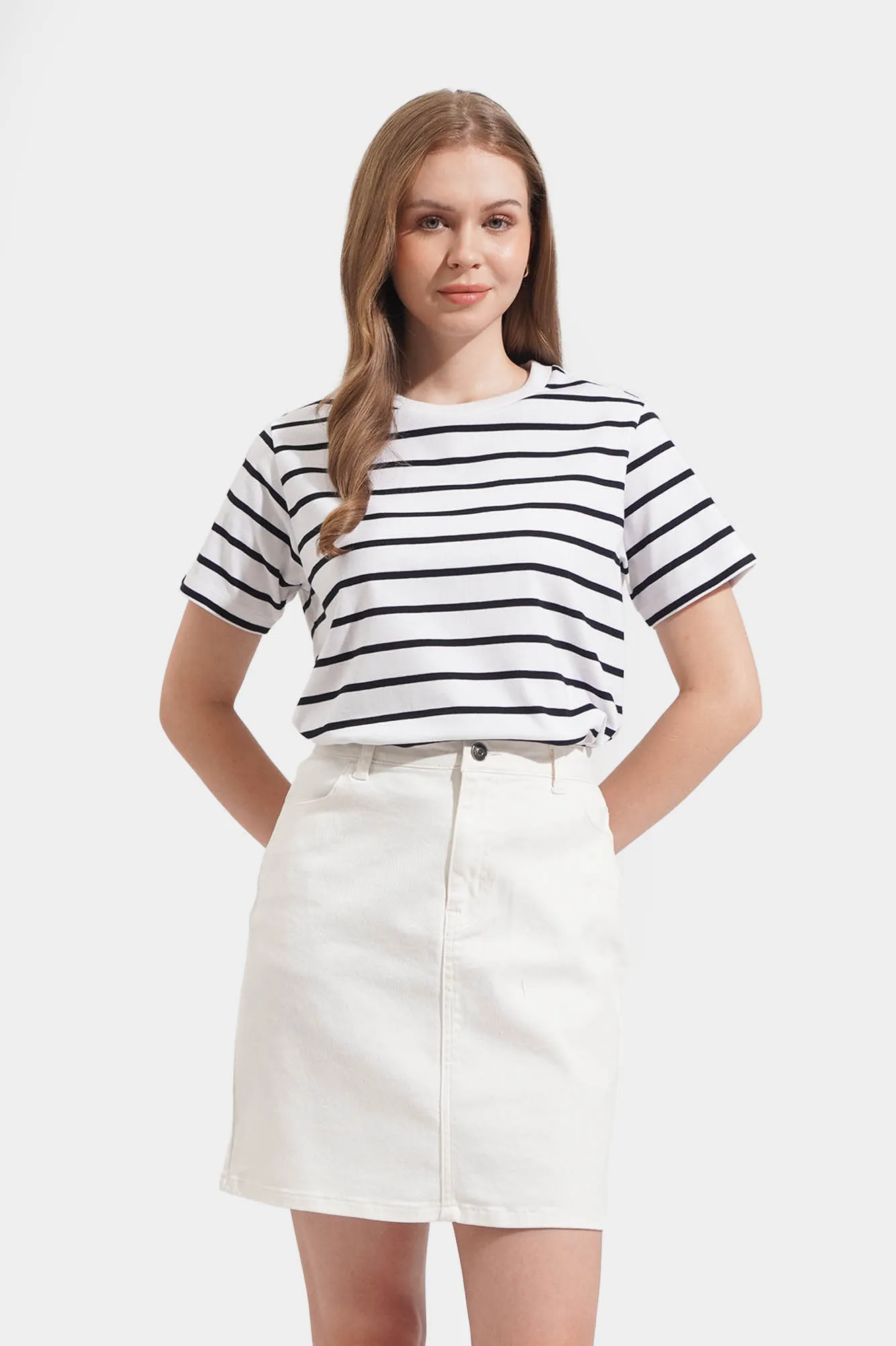 Striped Round Neck Tee