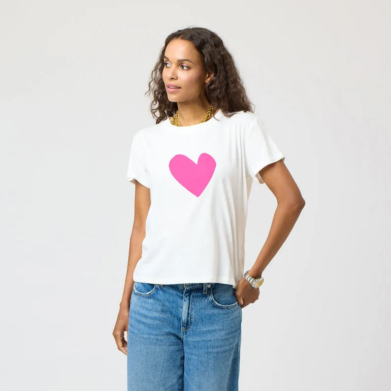 Suke Imperfect Heart Tee - Neon Pink