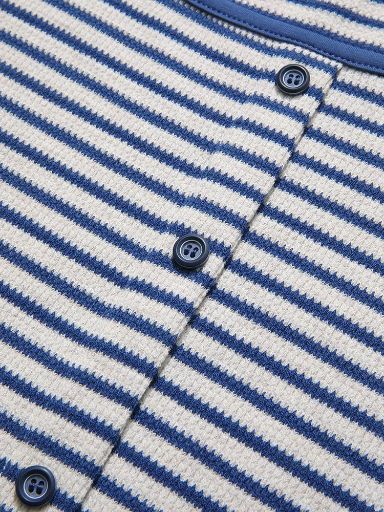 Summer Striped Slim-Fit Knit Tee
