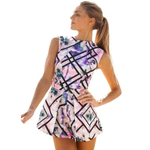 Summer Women Floral Sleeveless Slim mini Jumpsuit Playsuit Divided Skirt Printed Floral Plaid Women Jumpsuit Fitness Rompers