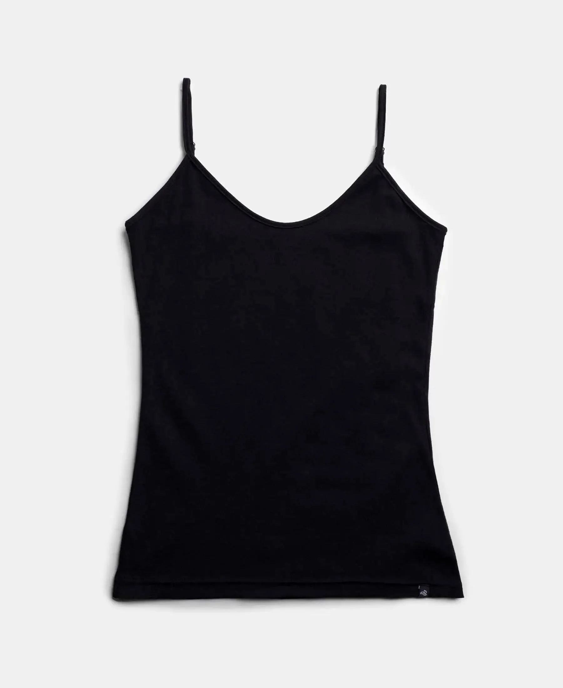 Super Combed Cotton Rib Camisole with Adjustable Straps and StayFresh Treatment - Black