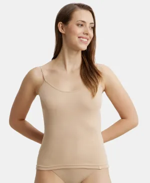 Super Combed Cotton Rib Camisole with Adjustable Straps and StayFresh Treatment - Light Skin