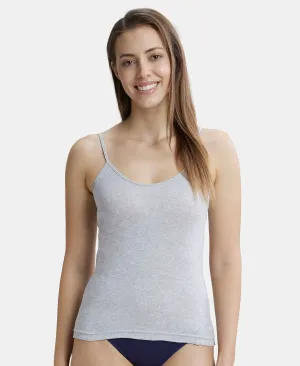 Super Combed Cotton Rib Camisole with Adjustable Straps and StayFresh Treatment - Steel Grey Melange