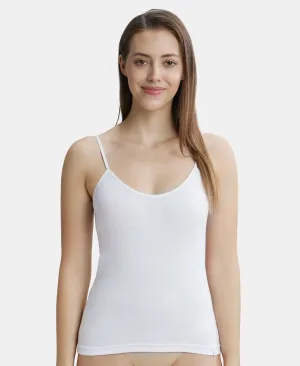 Super Combed Cotton Rib Camisole with Adjustable Straps and StayFresh Treatment - White
