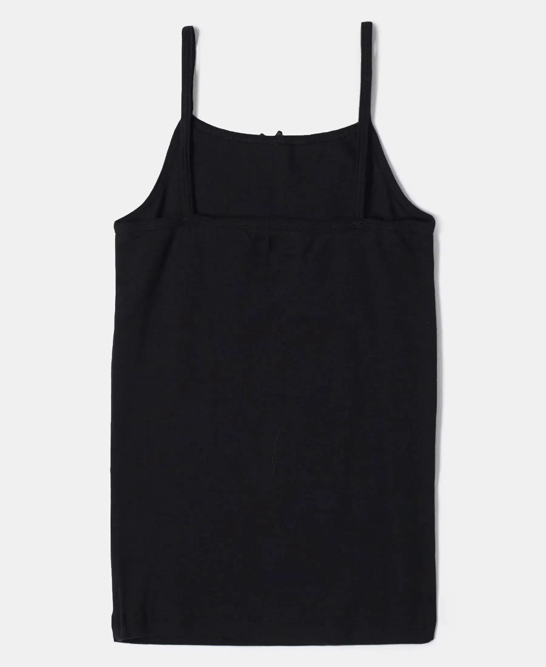 Super Combed Cotton Rib Fabric Camisole with Regular Straps - Black