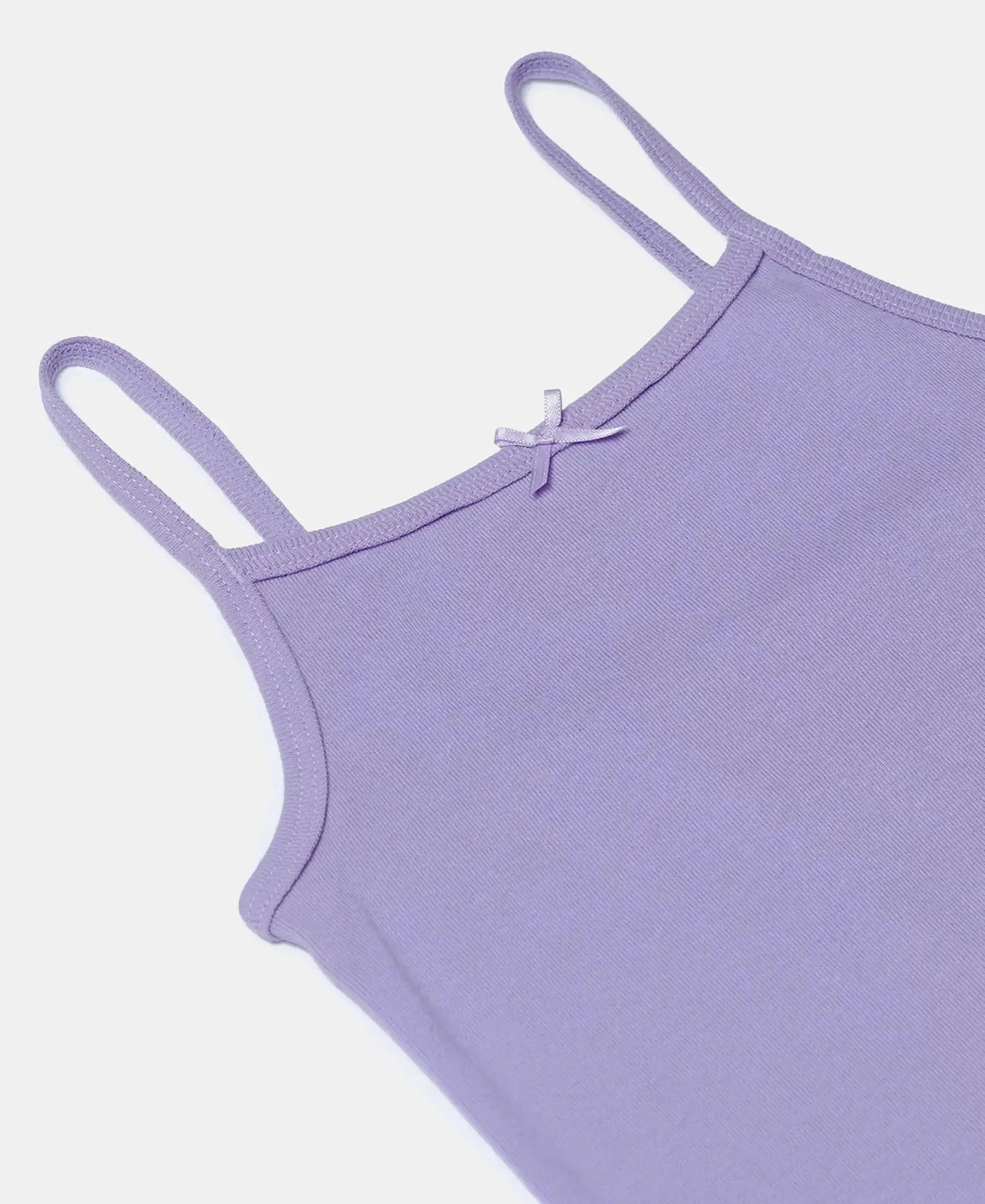 Super Combed Cotton Rib Fabric Camisole with Regular Straps - Violet Tulip
