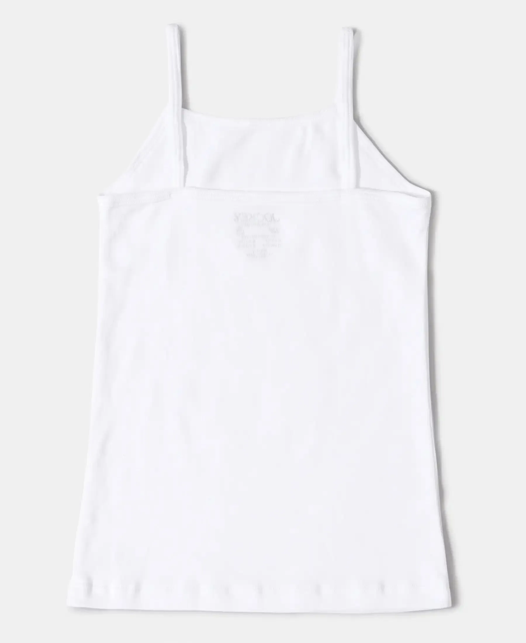 Super Combed Cotton Rib Fabric Camisole with Regular Straps - White (Pack of 3)