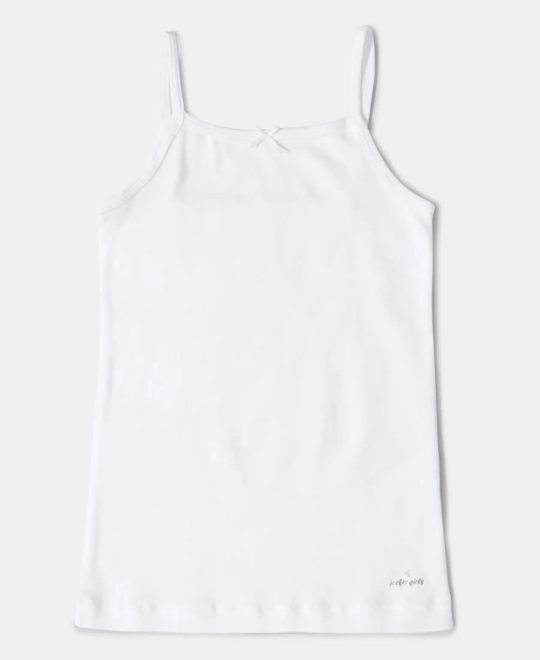 Super Combed Cotton Rib Fabric Camisole with Regular Straps - White (Pack of 3)