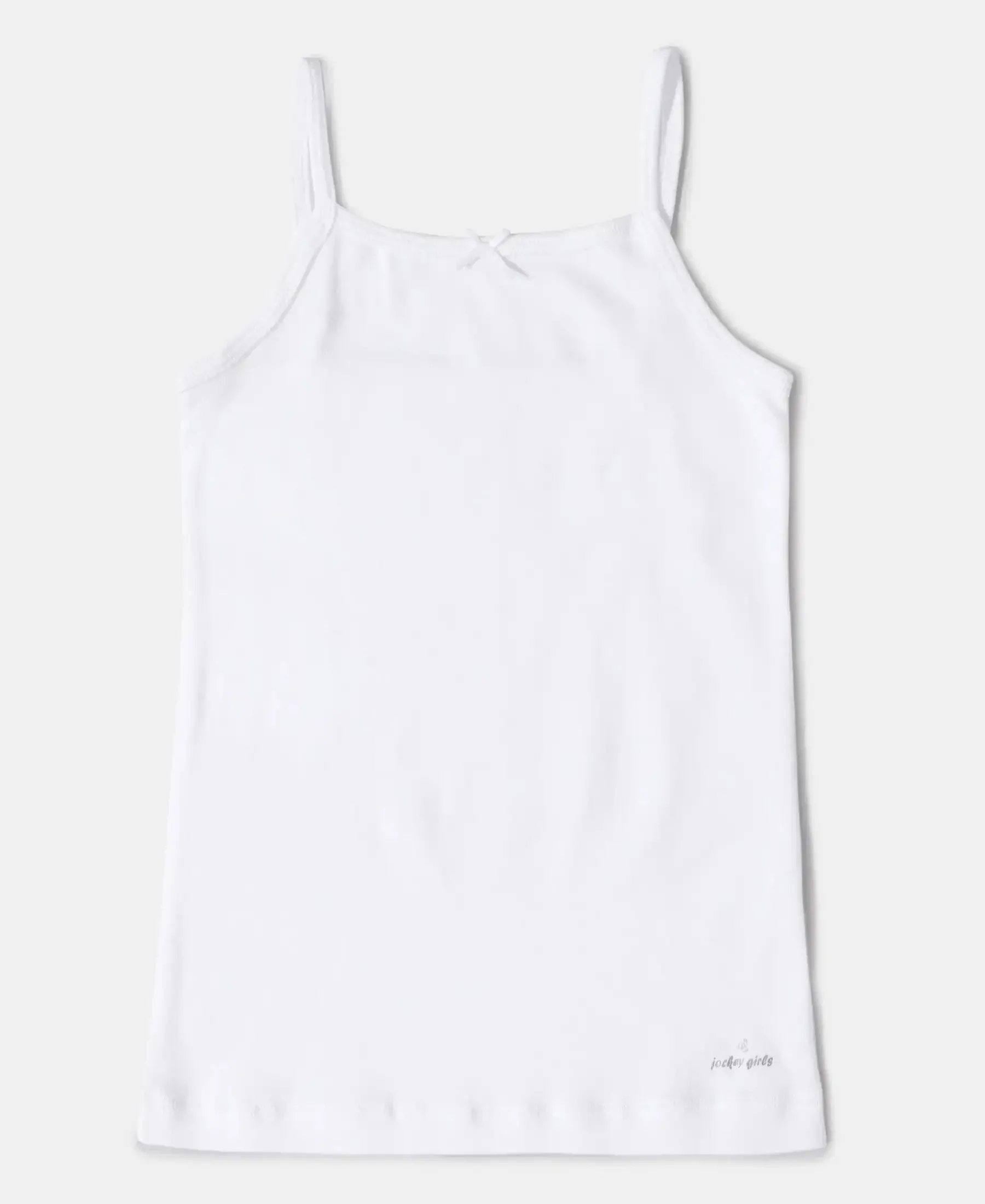 Super Combed Cotton Rib Fabric Camisole with Regular Straps - White (Pack of 3)
