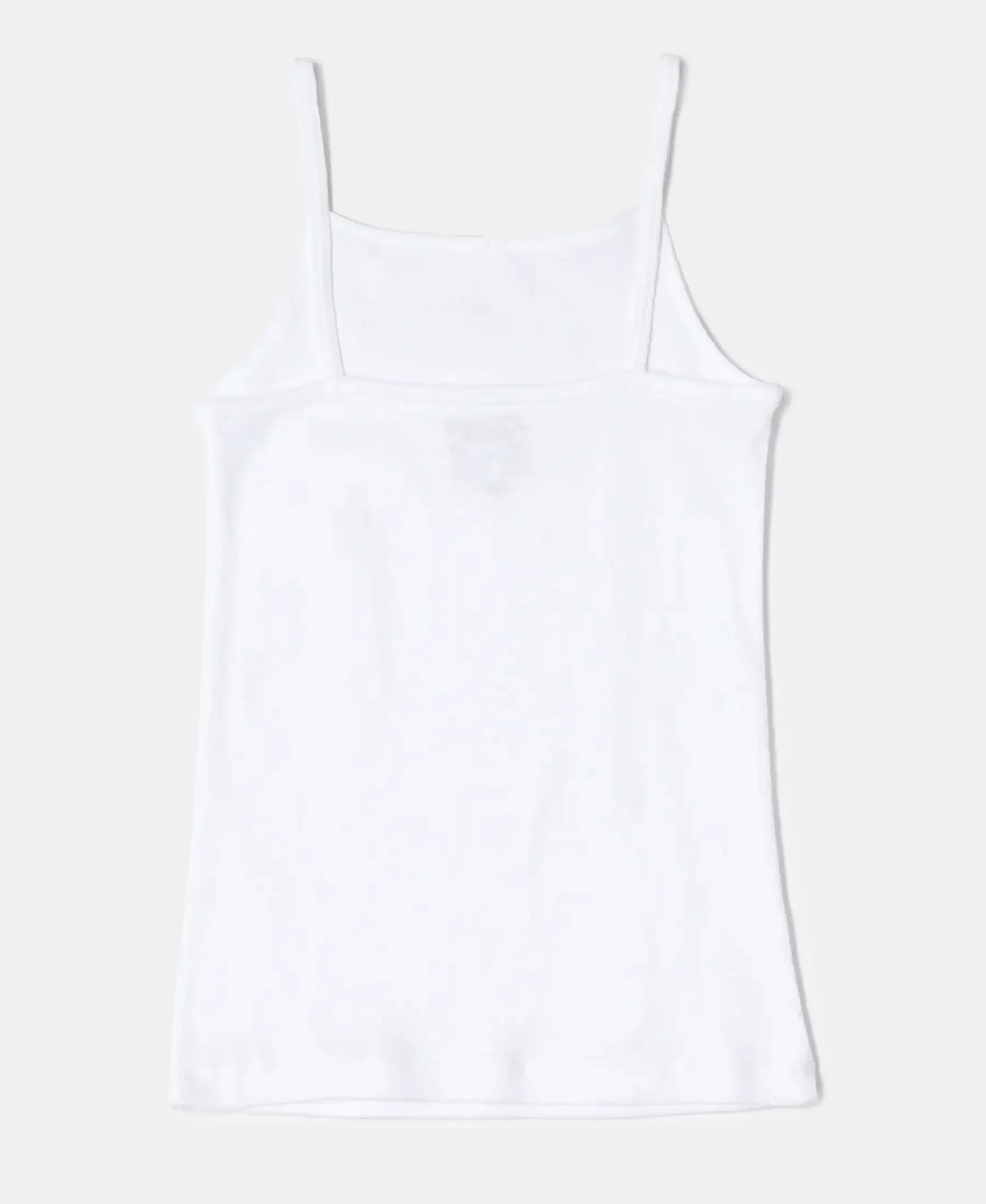 Super Combed Cotton Rib Fabric Camisole with Regular Straps - White