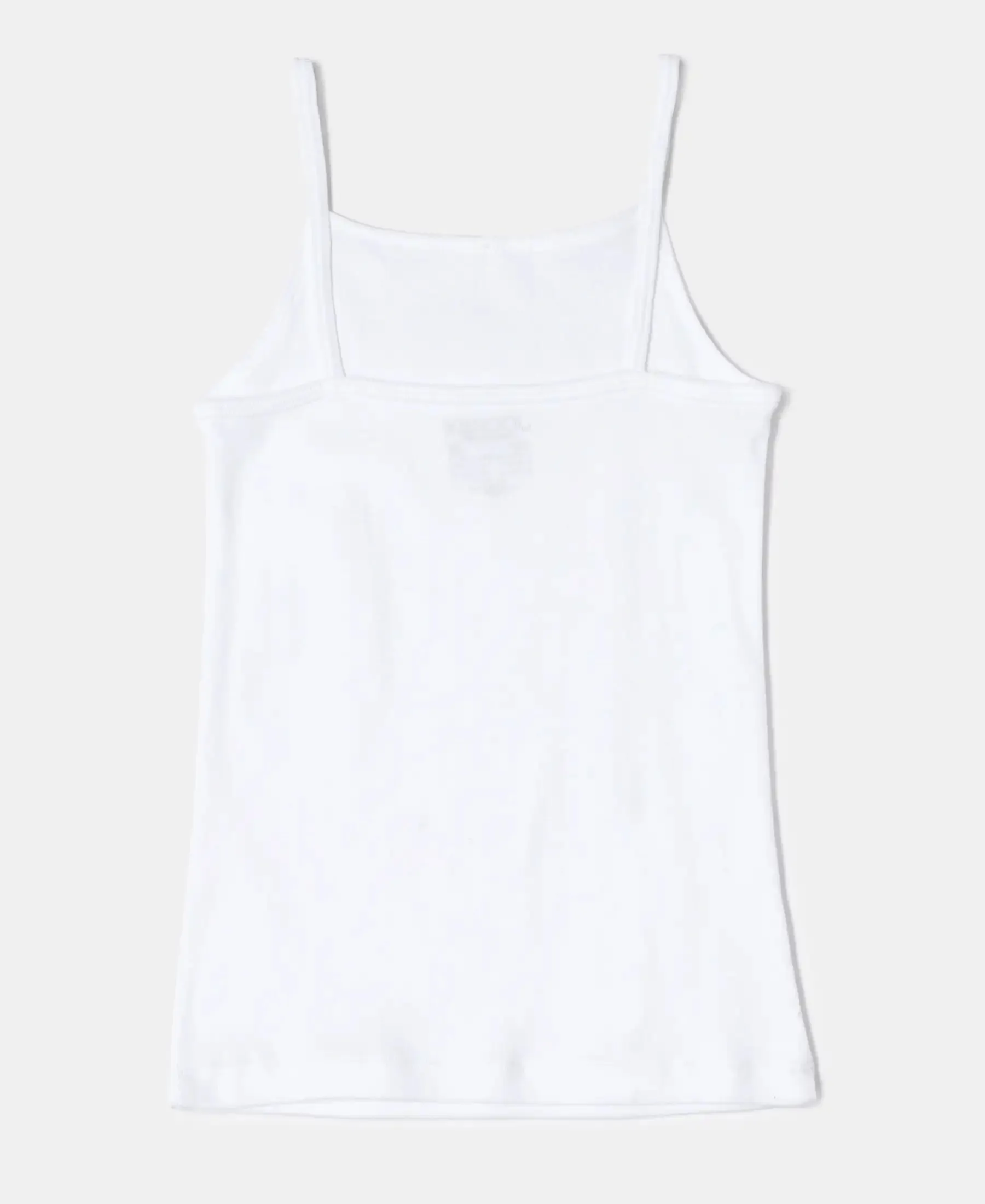 Super Combed Cotton Rib Fabric Camisole with Regular Straps - White