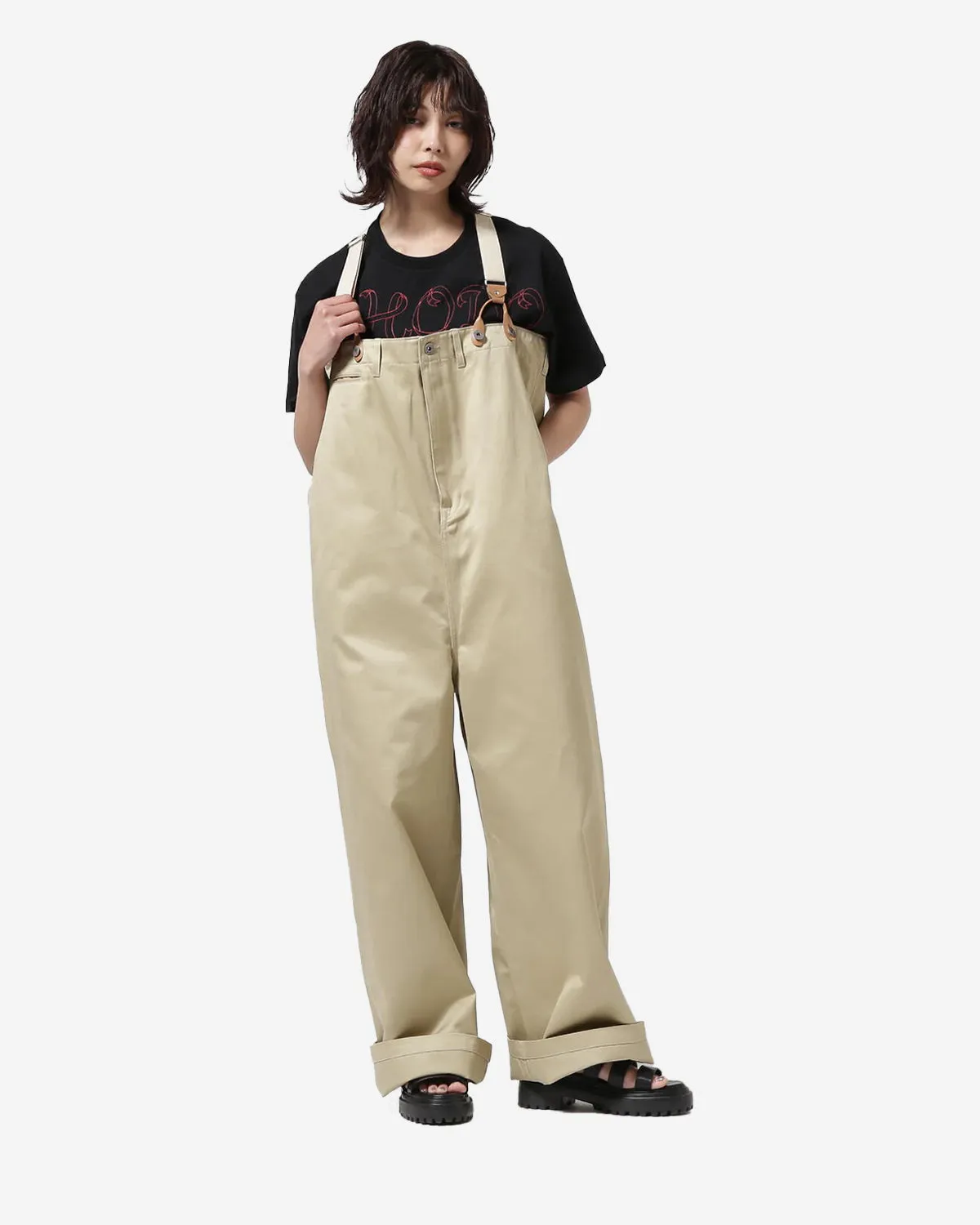 Suspender Pants - Chino Cloth - Khaki