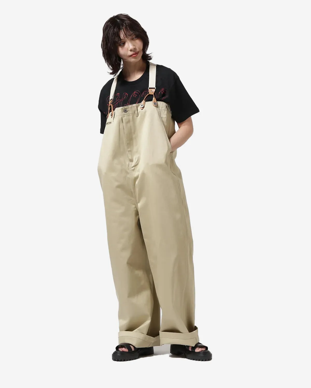 Suspender Pants - Chino Cloth - Khaki