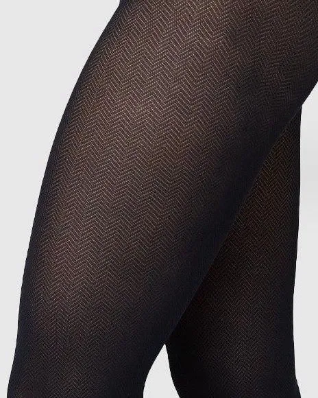 Swedish Stockings - Nina Fishbone 40 Denier Tights - Black