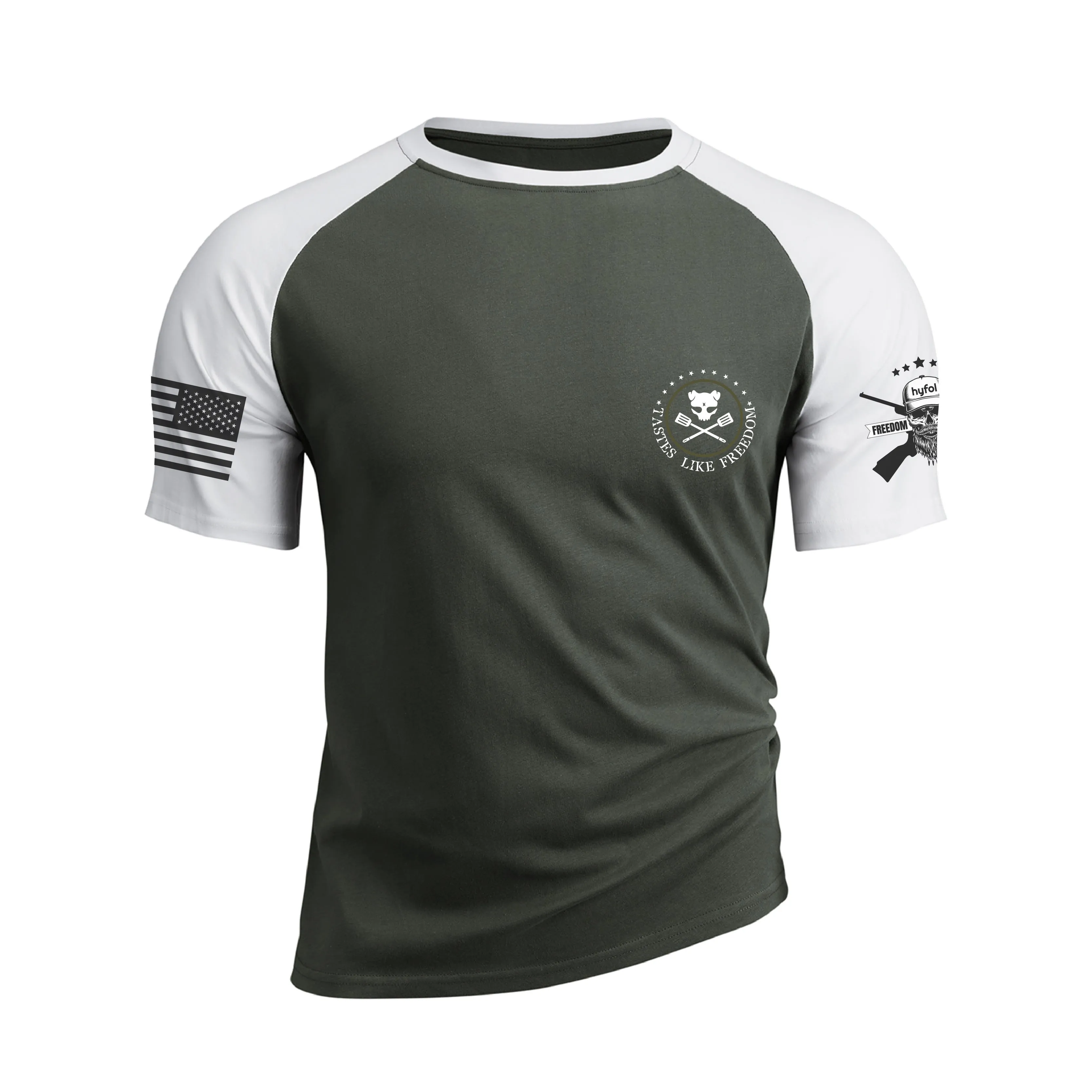 TASTES LIKE FREEDOM RAGLAN GRAPHIC TEE