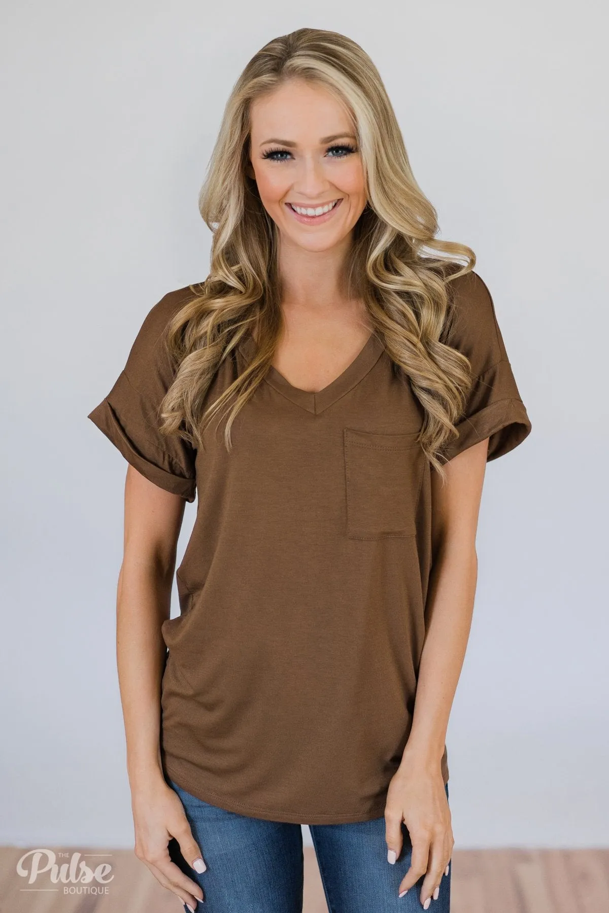 The Perfect Pocket Tee - Brown