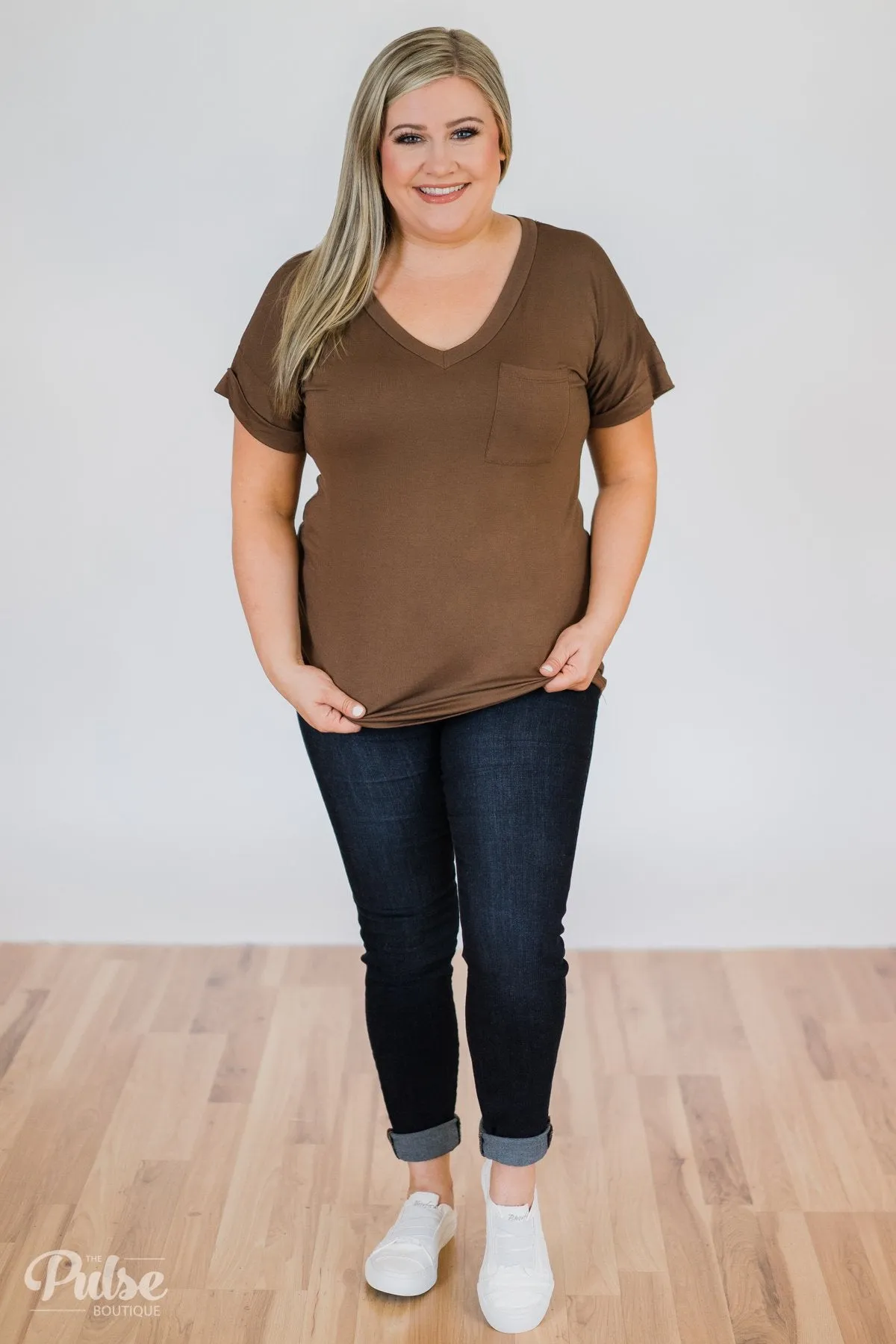 The Perfect Pocket Tee - Brown
