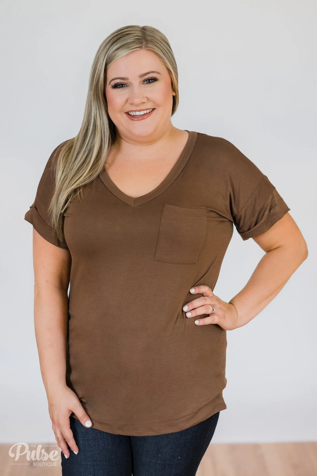 The Perfect Pocket Tee - Brown