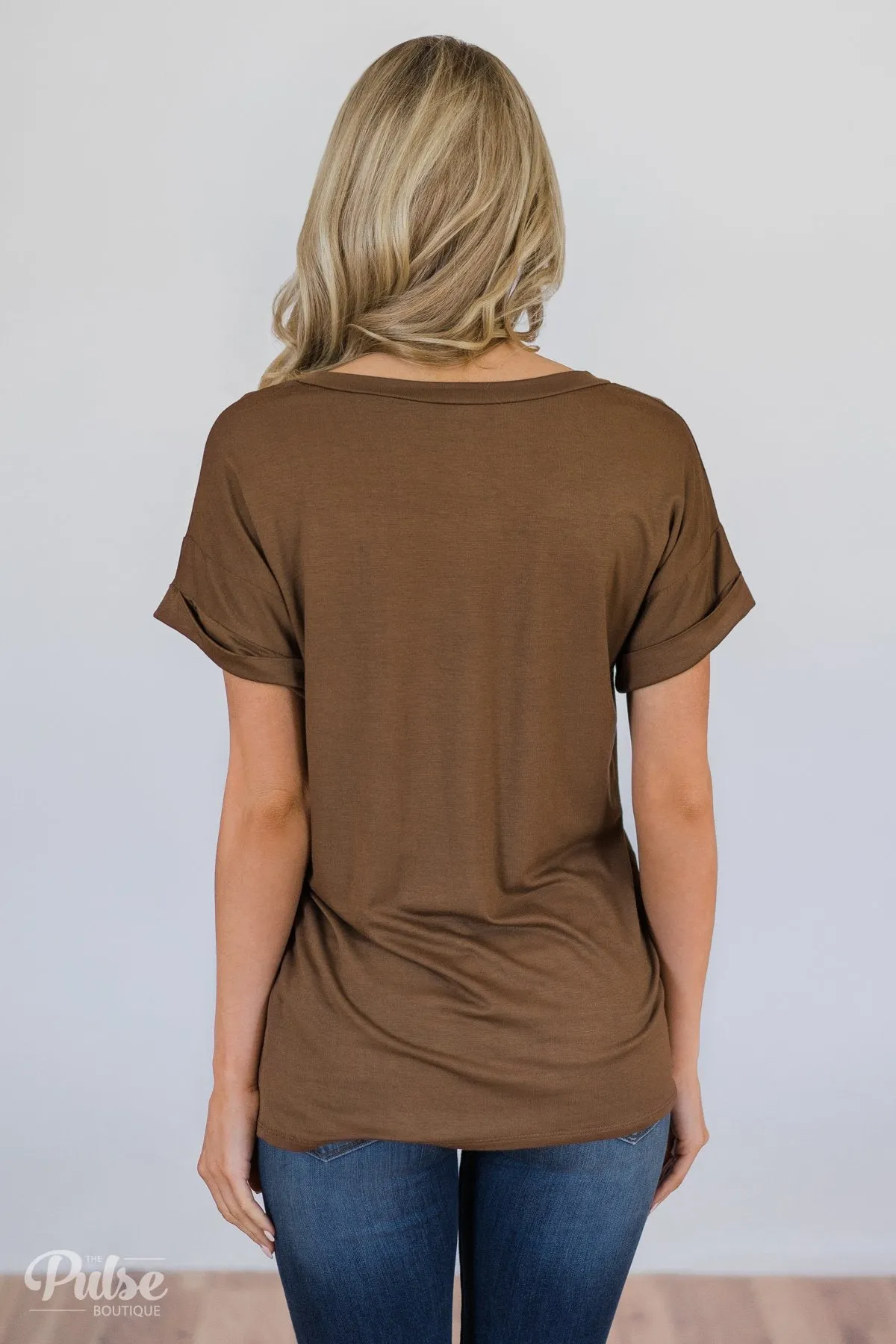 The Perfect Pocket Tee - Brown