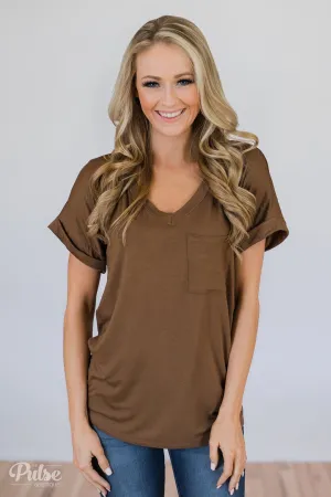 The Perfect Pocket Tee - Brown