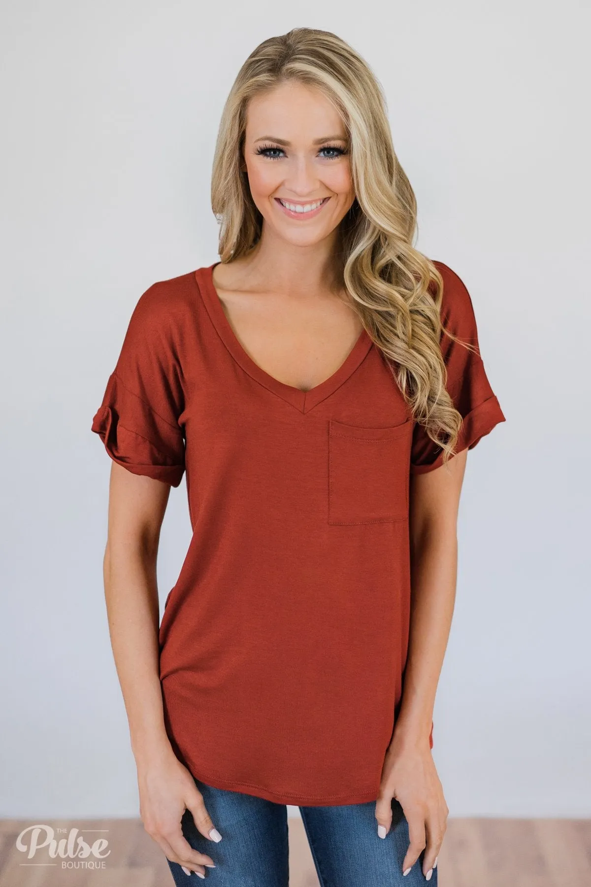 The Perfect Pocket Tee - Rust