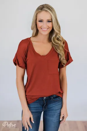 The Perfect Pocket Tee - Rust