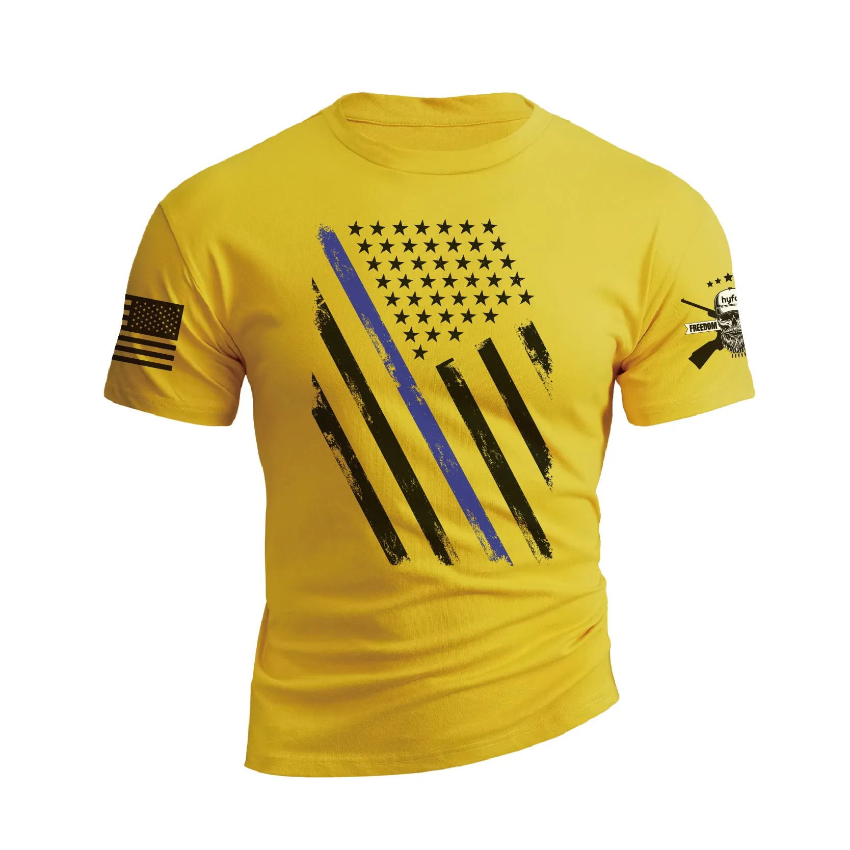 THIN BLUE LINE USA FLAG PATRIOTIC GRAPHIC TEE