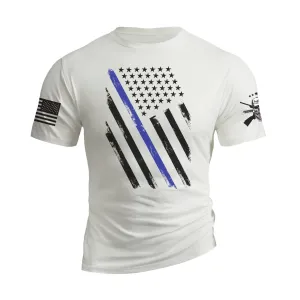 THIN BLUE LINE USA FLAG PATRIOTIC GRAPHIC TEE