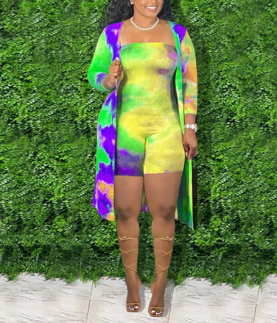 Tie-dye jumpsuit long sleeve suit AY1159