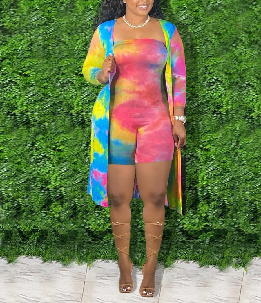 Tie-dye jumpsuit long sleeve suit AY1159